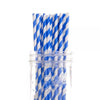 50 Pack Blue White Drinking Straws Biodegradable Eco Paper Birthday Party Event Bistro Bar Cafe Take Away