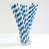 50 Pack Blue White Drinking Straws Biodegradable Eco Paper Birthday Party Event Bistro Bar Cafe Take Away