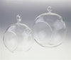 10 x Hanging Clear Glass Ball Tealight Candle Holder  - 10cm Diameter / High - Wedding Globe Decoration Terrarium Succulent Plant Mini Garden Holder Decor Craft Gift