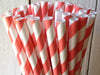 200 Pack Red White Drinking Straws Biodegradable Eco Paper Birthday Party Event Bistro Bar Cafe Take Away