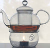 1 Set of Gongfu Chinese Ceremony Tea Set - 6 Glass cups with Infuser and Tealight Candle Pot Warmer