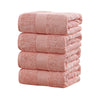 Linenland 4 Piece Cotton Bath Towels Set - Coral