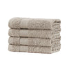 Linenland Bath Towel Set - 4 Piece Cotton Washcloths - Sandstone