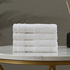 Linenland Bath Towel Set - 4 Piece Cotton Washcloths - White