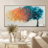 140X70cm Chromatic Breeze Dark Wood Framed Hand Painted Canvas Wall Art