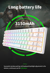 ROYAL KLUDGE RK68 Wireless Hot Swap White 65% Mechanical Keyboard, Red Switch