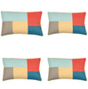 Pack of 4 Geo Beige Block Design Rectangle Cushion Cover 30cm x 50cm