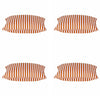 Pack of 4 Dandi Orange & White Striped Nautical Cushion Covers 40x40cm