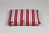 Aqua Red & White Striped Cushion Cover