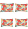 Pack of 4 Geo Beige Geometric Design 40x60cm Rectangle Cushion Covers