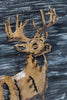 Decorative Deer 3D Wood Metal Wall Art Decor in Blue and Rusty Gold