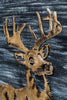 Decorative Deer 3D Wood Metal Wall Art Decor in Blue and Rusty Gold