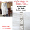 Coffee, Tea or Me Taupe White Master Chef Half Cotton Apron 86 x 96 cm