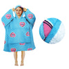 Girls Comfy Warm Blanket Hoodie with Sherpa Fleece Reverse Love Hearts