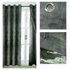 Pair of Double Layered Leaf Embroidered Eyelet Curtains Charcoal