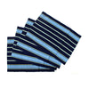 Set of 4 Ribbed Cotton Placemats 33 x 48 cm Navy Stripes