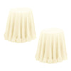 Set of 2 Round 180cm Ruffled Table Cloth Cream