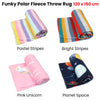 Funky Cute Polar Fleece Throw Rug Navy Planet Space