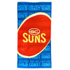 AFL Licensed Cotton Beach Towel Gold Coast Suns