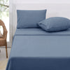 Polar Fleece Sheet Set Double 30cm Wall Airforce Blue