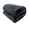 Titan Charcoal Faux Fur Throw Rug 127 x 152 cm