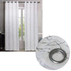 Pair of Sheer Eyelet Curtains White with Silver Foils 137 x 213 cm