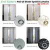 Pair of Sheer Eyelet Curtains White with Silver Foils 137 x 213 cm