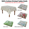 Cotton Blue Petals Oblong Table Cloth 150 x 230cm