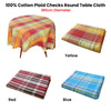 Cotton Plaid Checks Round Table Cloth 180cm Diameter Yellow