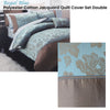 Regal Blue Polyester Cotton Jacquard Quilt Cover Set Double