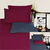 Hotel Living Reversible 100% Cotton JERSEY Quilt Cover Set Burgundy / Charcoal - QUEEN