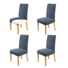 Home Innovations Set of 4 Easy Fit Stretch Dining Chair Covers Knitted - Dark Blue