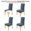 Home Innovations Set of 4 Easy Fit Stretch Dining Chair Covers Knitted - Dark Blue