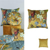 Bedding House Van Gogh Carre Fleuri Gold Square Filled Cushion 50cm x 50cm