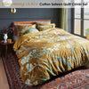 Bedding House Blossoming Ochre Cotton Sateen Quilt Cover Set Queen