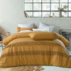 Vintage Design Homewares Boho Ochre Cotton Tassel Quilt Cover Set Queen