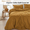 Bedding House Organic Cotton Basic Ochre Quilt Cover Set Queen