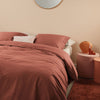 Bedding House Organic Cotton Basic Terracotta Quilt Cover Set Super King