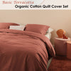 Bedding House Organic Cotton Basic Terracotta Quilt Cover Set Super King