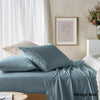 Vintage Design Homewares 225TC Cotton Eucalyptus Sheet Sets Mirage Blue Queen