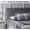 Accessorize Cotton Flannelette Sheet Set Plaid Single