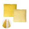 2-Tone Yellow Gusseted Linen Texture Look Filled Cushion 45 x 45 x 6 cm