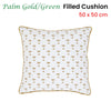 J.Elliot Home Palm Gold Green Filled Cushion 50 x 50 cm