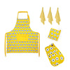 IDC Homewares 6 Pce Cotton Bud Cotton Kitchen Set Yellow