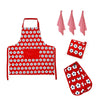 IDC Homewares 6 Pce Cotton Bud Cotton Kitchen Set Red