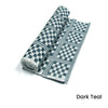 Checkered Cotton Ribbed Table Runner 33 x 150 cm Dark Teal