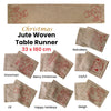 Christmas Jute Woven Taupe Table Runner 33 x 180cm Elf