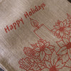 Christmas Jute Woven Taupe Table Runner 33 x 180cm Elf