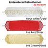 Embroidered Faux Silk Table Runner 33 x 135 cm Eve Red Silver