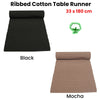 Ribbed Cotton Table Runner 33 x 180 cm Mocha